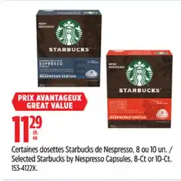 Canadian Tire Selected Starbucks by Nespresso Capsules, 8-Ct or 10-Ct offer