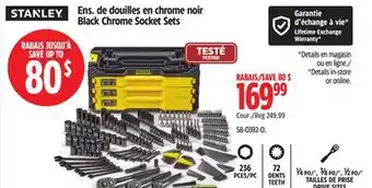 Canadian Tire Stanley Black Chrome Socket Sets offer