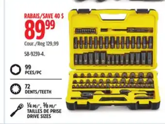 Canadian Tire Stanley Professional Grade Black Chrome Socket Set, 99-pc, SAE/Metric offer