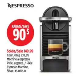 Canadian Tire Nespresso Pixie Espresso Machine, Silver offer