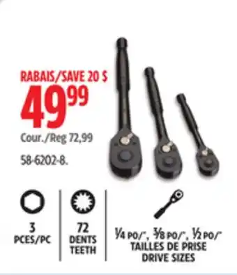 Canadian Tire Stanley Professional Grade Black Chrome Ratchet Set, 3-pc offer