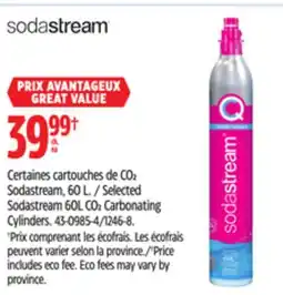 Canadian Tire Selected Sodastream 60L CO2 Carbonating Cylinders offer