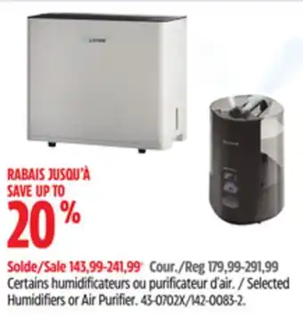 Canadian Tire Selected Humidifiers or Air Purifier offer