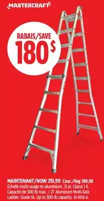 Canadian Tire Mastercraft 21' Aluminum Multi-Task Ladder offer