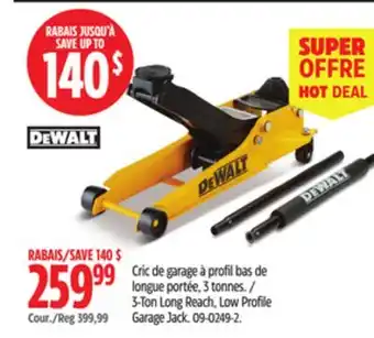 Canadian Tire DEWALT 3-Ton Long Reach, Low Profile Garage Jack offer