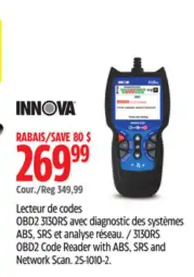 Canadian Tire Innova 3130RS OBD2 Code Reader with ABS, SRS and Network Scan offer