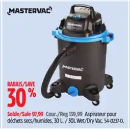 Canadian Tire Mastervac 30L Wet/Dry Vac offer