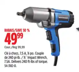 Canadian Tire Mastercraft ½ Impact Wrench, 7.5A offer