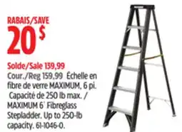 Canadian Tire MAXIMUM 6' Fibreglass Stepladder offer