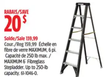 Canadian Tire MAXIMUM 6' Fibreglass Stepladder offer