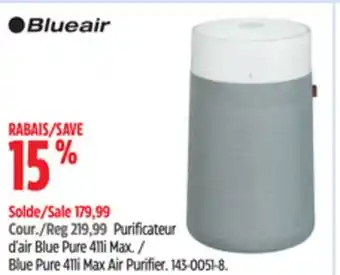 Canadian Tire Blueair Blue Pure 411i Max Air Purifier offer