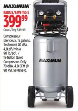 Canadian Tire MAXIMUM 15-Gallon Quiet Compressor offer