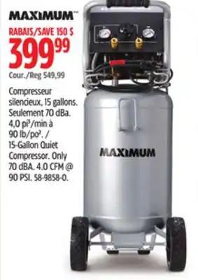 Canadian Tire MAXIMUM 15-Gallon Quiet Compressor offer