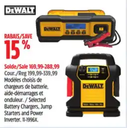 Canadian Tire DEWALT Selected Battery Chargers, Jump Starters and Power Inverter offer