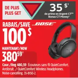 Canadian Tire QuietComfort Wireless Headphones offer