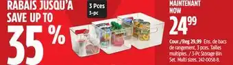 Canadian Tire 3-Pc Storage Bin Set offer