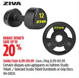 Canadian Tire Selected Studio Tribell Dumbbells or Grip Discs offer