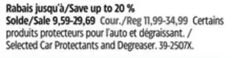 Canadian Tire Selected Car Protectants and Degreaser offer