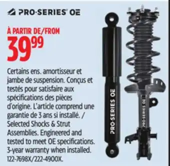 Canadian Tire Selected Shocks & Strut Assemblies offer