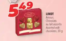 Familiprix LINDT Amour, Assorted milk chocolates 30 g offer