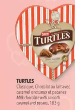 Familiprix TURTLES Classique, avec caramel s Milk chocolate with smooth caramel and pecans, 183 g offer