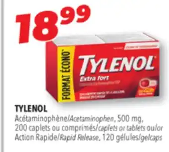 Familiprix TYLENOL Acetaminophen, 500 mg, 200 caplets or tablet or Rapid Release, 120 gelcaps offer