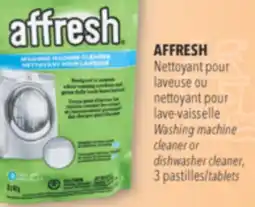 Familiprix AFFRESH nettoyant pour lave-vaisselle Washing machine cleaner or dishwasher cleaner, 3 tablets offer