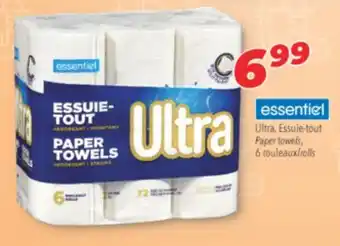 Familiprix essentiel Ultra, Essuie-tout Paper towels, 6 rolls offer