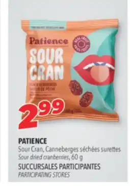 Familiprix PATIENCE Sour dried cranberries, 60 g offer