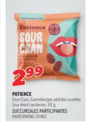 Familiprix PATIENCE Sour dried cranberries, 60 g offer