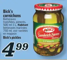 Marché Richelieu BICK'S CORNICHONS | BICK'S PICKLES offer