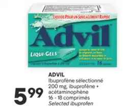 Brunet ADVIL Ibuprofène sélectionné 200 mg, ibuprofène + acétaminophène offer