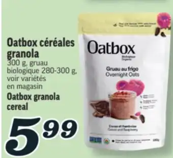 Marché Richelieu OATBOX CÉRÉALES GRANOLA | OATBOX GRANOLA CEREAL offer