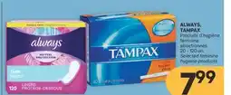 Brunet ALWAYS, TAMPAX Produits d'hygiène féminine sélectionnés offer