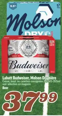 Marché Richelieu LABATT BUDWEISER, MOLSON DRY BIÈRE | BEER offer