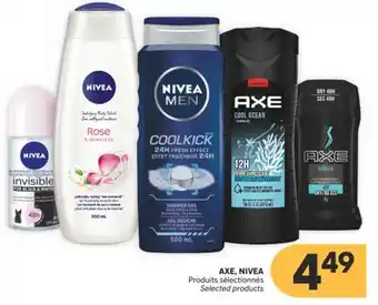 Brunet AXE, NIVEA Produits sélectionnés offer