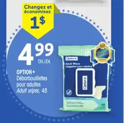 Uniprix OPTION+ Débarbouillettes pour adultes/Adult wipes offer