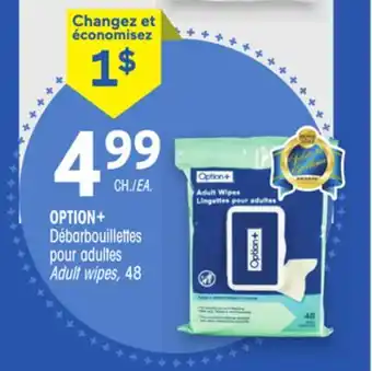 Uniprix OPTION+ Débarbouillettes pour adultes/Adult wipes offer