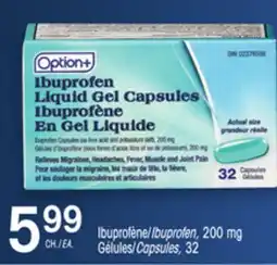 Uniprix OPTION+ Ibuprofène/Ibuprofen, 200 mg, Gélules/Capsules offer