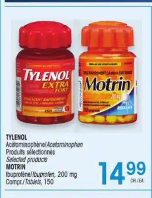 Uniprix TYLENOL Acétaminophène/Acetaminophen, MOTRIN Ibuprofène/Ibuprofen, 200 mg offer