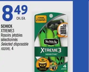 Uniprix SCHICK XTREME3 Rasoirs jetables sélectionnés/ Selected disposable razors offer