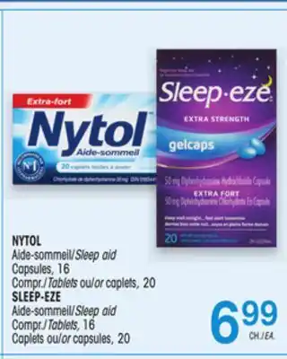 Uniprix NYTOL Aide-sommeil/Sleep aid, SLEEP-EZE Aide-sommeil/Sleep aid offer