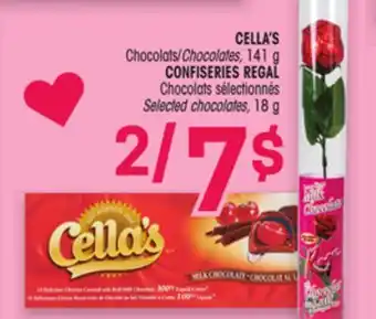 Uniprix CELLA'S Chocolats/Chocolates, CONFISERIES REGAL Chocolats sélectionnés/ Selected chocolates offer