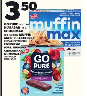 Provigo GO PURE 140-175 G, NÜGABAR 175 G, CHOCOMAX 160-192 G OU MUFFIN MAX 223 G LECLERC offer