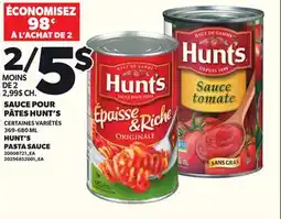 Provigo SAUCE POUR PÂTES HUNT'S, 369-680 ML offer