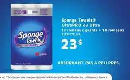 Provigo SPONGE TOWELS ULTRAPRO OU ULTRA 12 ROULEAUX GÉANTS = 18 ROULEAUX offer