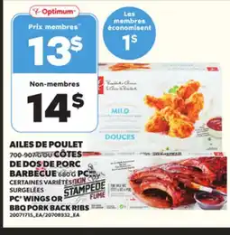 Provigo AILES DE POULET 700-907 G OU CÔTES DE DOS DE PORC BARBECUE 680 G PC offer