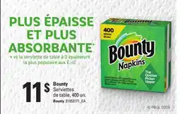 Provigo BOUNTY SERVIETTES DE TABLE, 400 UN offer