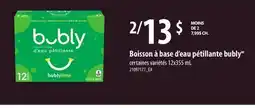 Provigo BOISSON À BASE D'EAU PÉTILLANTE BUBLY, 12x355 mL offer