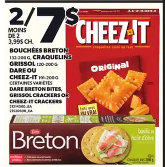 Provigo BOUCHÉES BRETON 132-200 G, CRAQUELINS GRISSOL 120-200 G DARE OU CHEEZ-IT 191-200 G offer